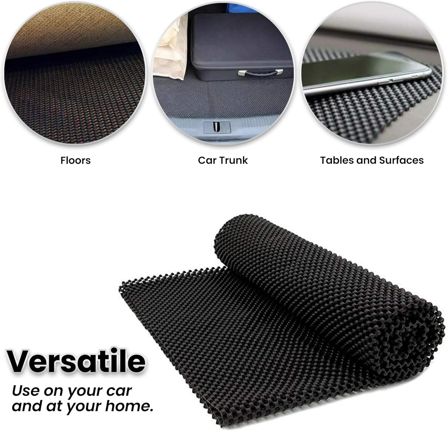 Zento Deals Extra Strong Car Roof Mat for Cargo Bag - Mesh Rubber Mat for Car Roof Carrier Bag-Anti-Slip, Extra-Cushioning, Car Roof Padding, and Home Rubber Mat, Grip, Universal Usage, Car Roof Racks