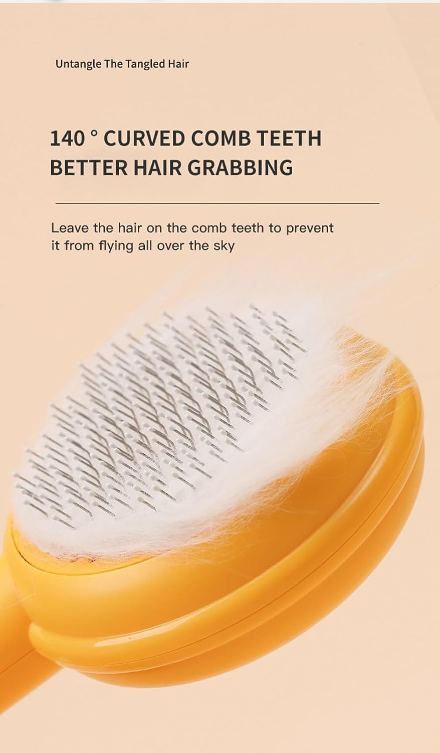 Cat Brush,Grooming Brush for Sheddingn,Long or Short Haired Cats,Cat Brush with Release Button, Comb for Kitten Rabbit Massage Removes Loose Fur(Avocado Green) image number 3