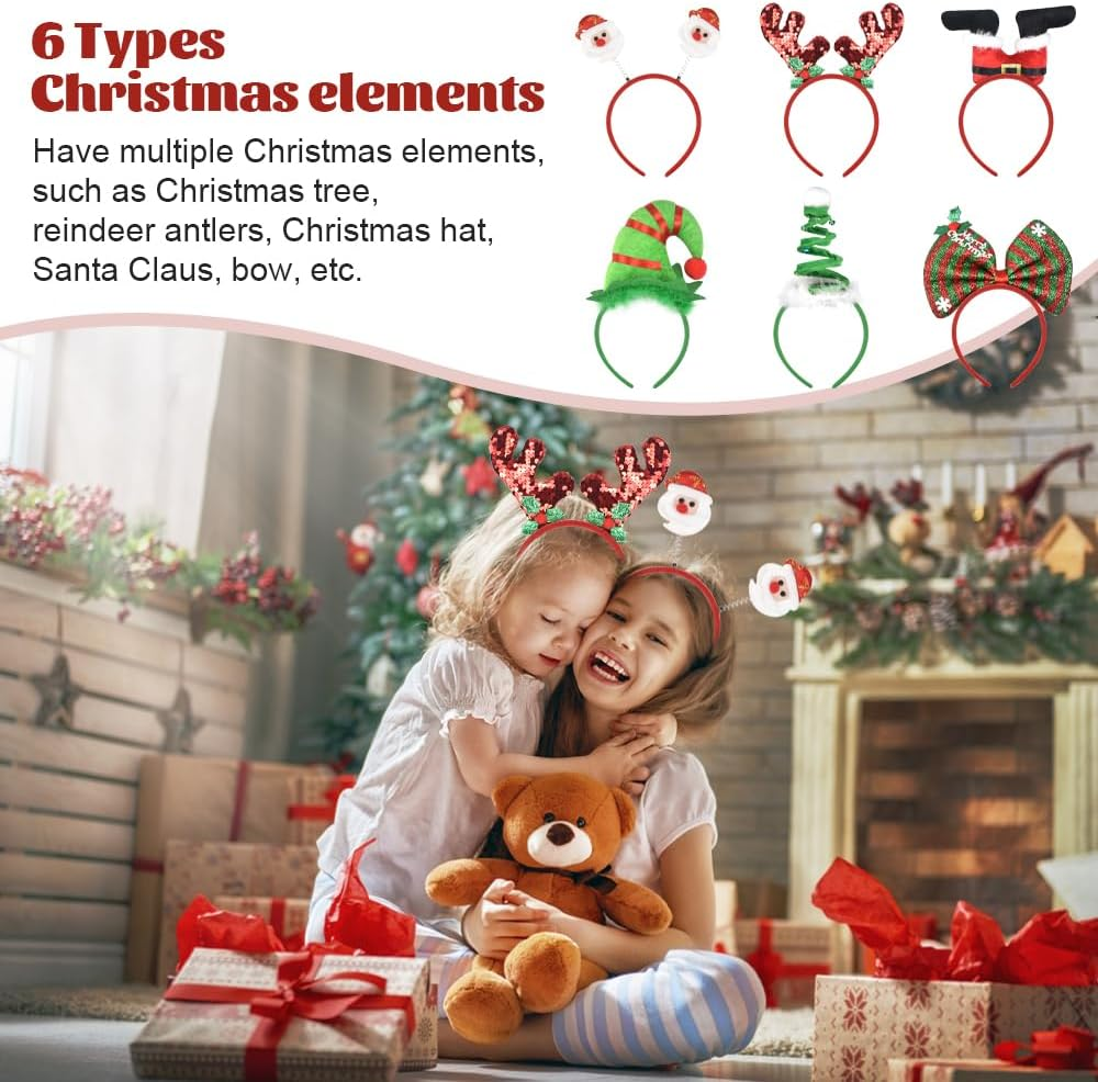 LANSKYLAN Pack of 6 Christmas Headbands