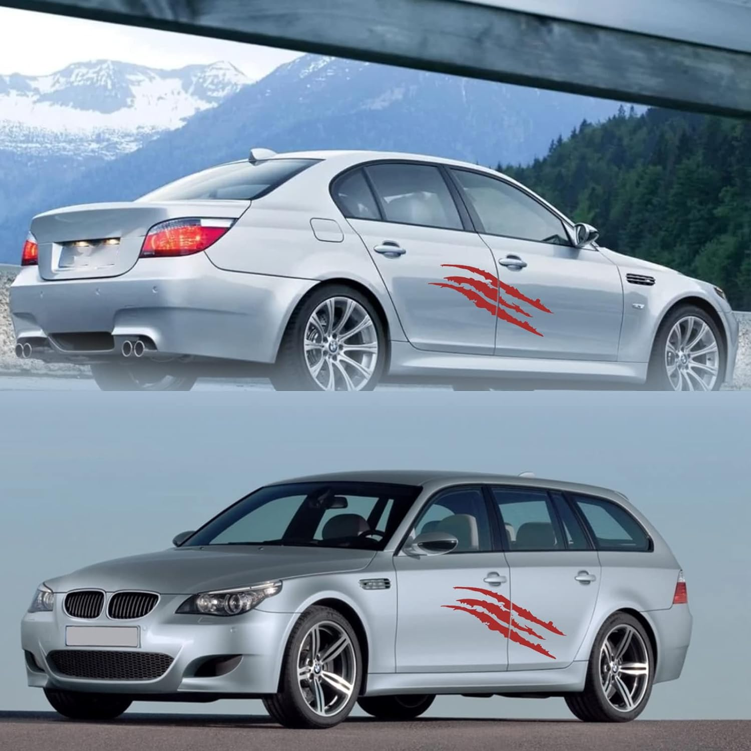 2PCS Claw Mark Decals for Cars,Headlight Car Sticker,Stripes Scratch Decal Vinyl for Sports Cars SUV Pickup Truck Window Motorcycles Ect (Red) image number 1