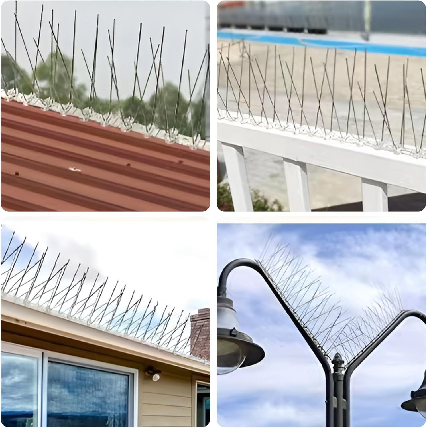 Bird Spikes with Stainless Steel Base, 11.48 Feet （3.5M） Pigeon Spikes, Pigeon Spikes Balcony, Bird Spikes for Balcony Roofs and Window Sills to Protect against Birds, Crows and Woodpeckers image number 4