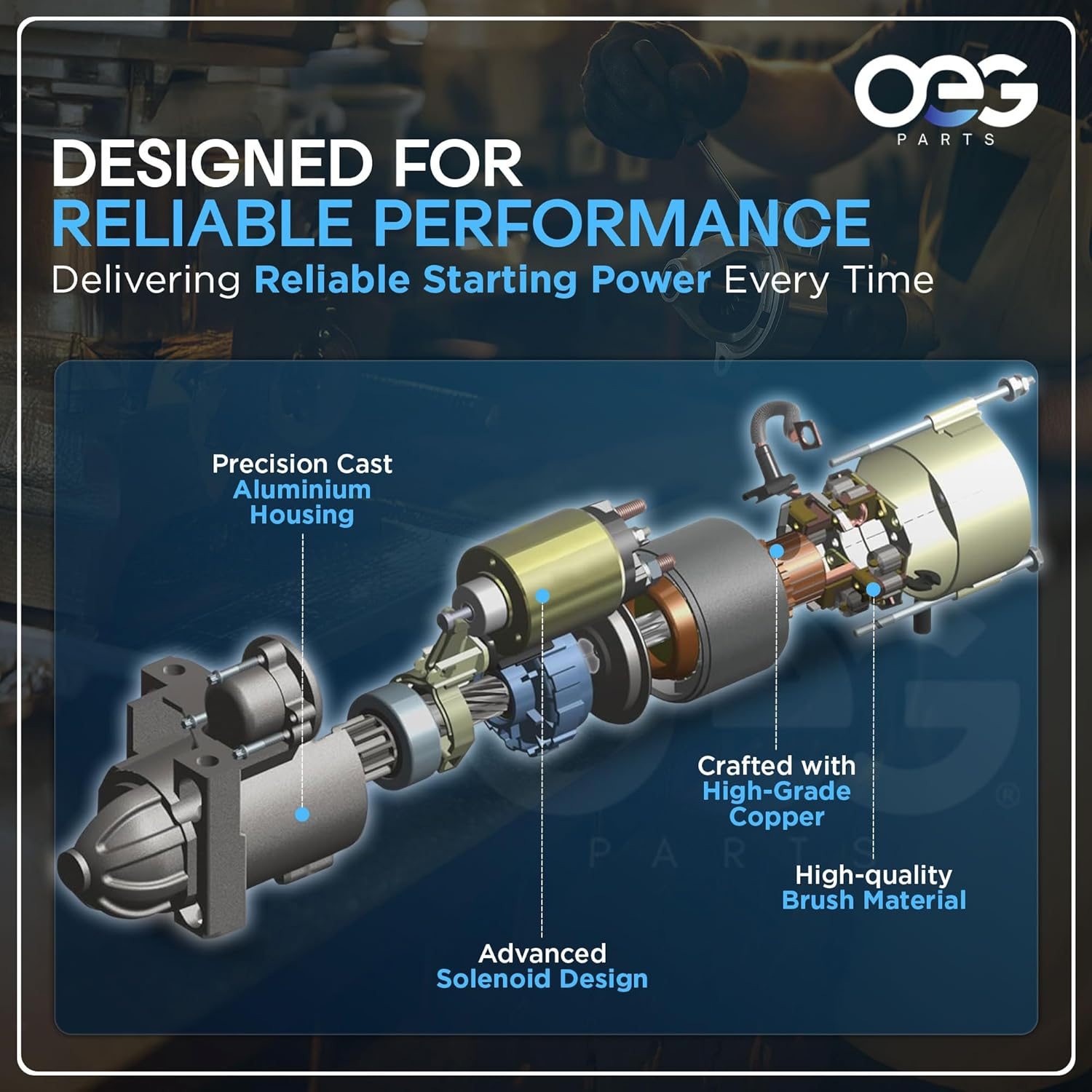 New Starter SAEJ1171 for 1996-2007 Mercruiser & Volvo Penta V6 V8 Engines Upgrade OEM Delco & Mando 863007A1 50-863007A1 Arco 30433 ARC30433 57-30433 3660566-3 3857747 3860566 3860566-3 3885317 30460 image number 1