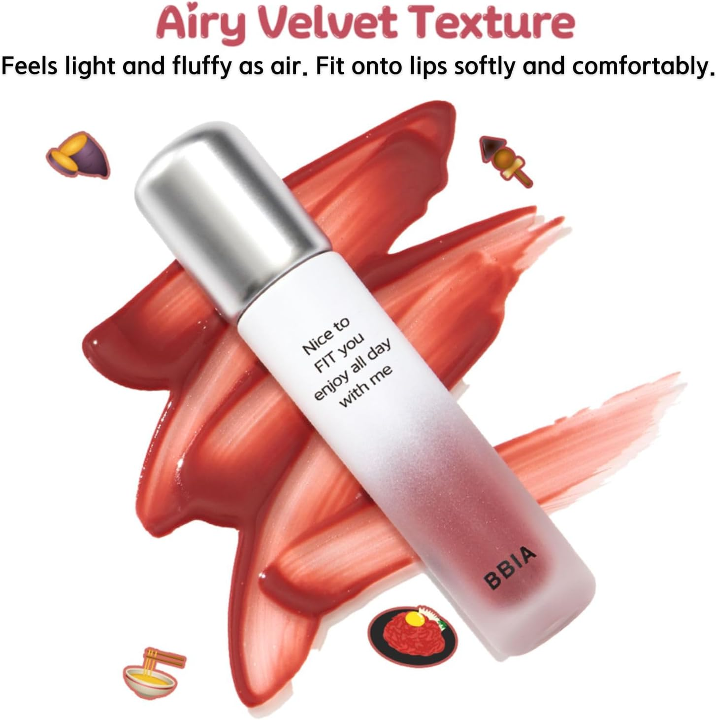 BBIA Air Fit Tint - Ultra Adherent Fixing Lip Stain Long-Lasting Lightweight High Pigment Clear Colors Non-Smudging Airy Velvet Matte Finish Korean Daily Makeup Lip Tint (02 so SWEET, Pack of 1) image number 4