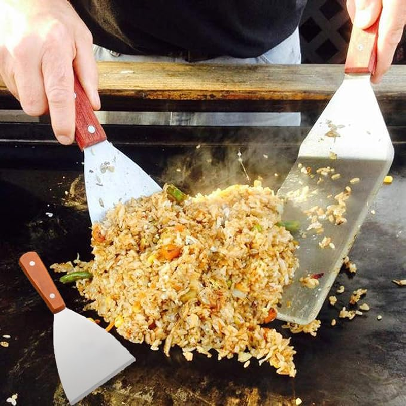 2Pcsstainless Steel Grill Scraper Tool, Suitable for Flat Top Teppanyaki Barbecue, Multifunctional Scraper, Suitable for Home Baking and Cooking of Pancakes, Pizzas, Beveled Edges image number 5