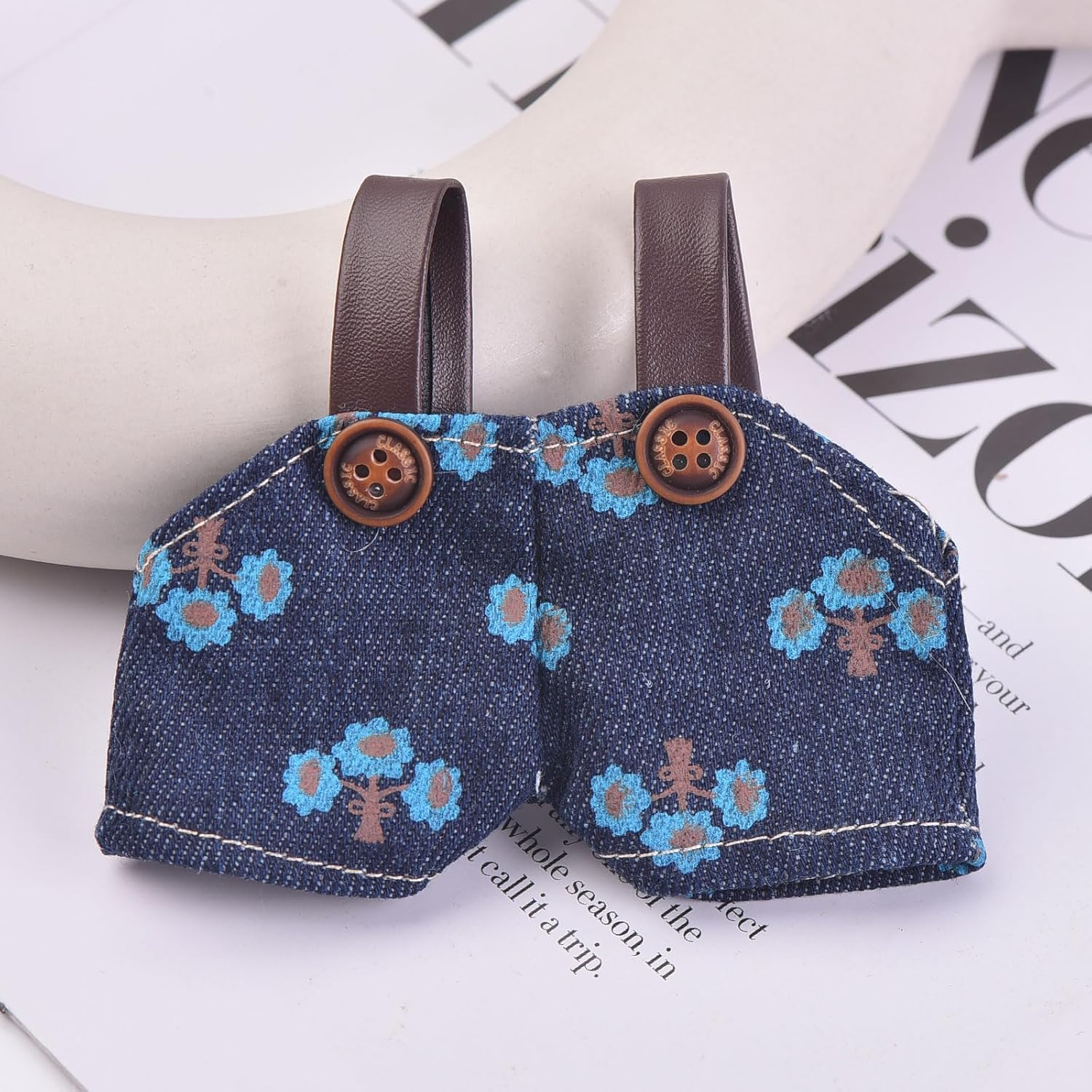 Doll Clothes Set for Labubu, Ocean Blue Overalls Outfit with Hat, Shoes & Glasses Accessories - Fits 17Cm Dolls image number 1