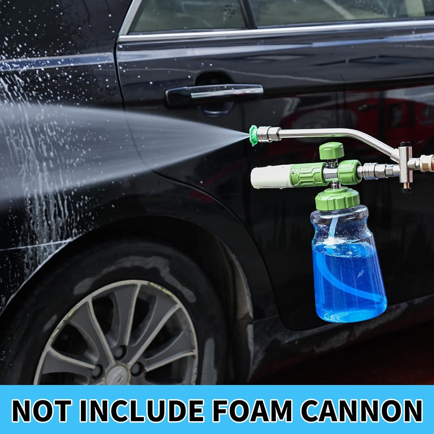 Foam Cannon Dual Connector Accessory,Pressure Washer Double Tip Attachment for Foam Blaster with 7 Power Washer Sprayer Nozzles, 1/4" Quick Connect, 3600 PSI image number 3
