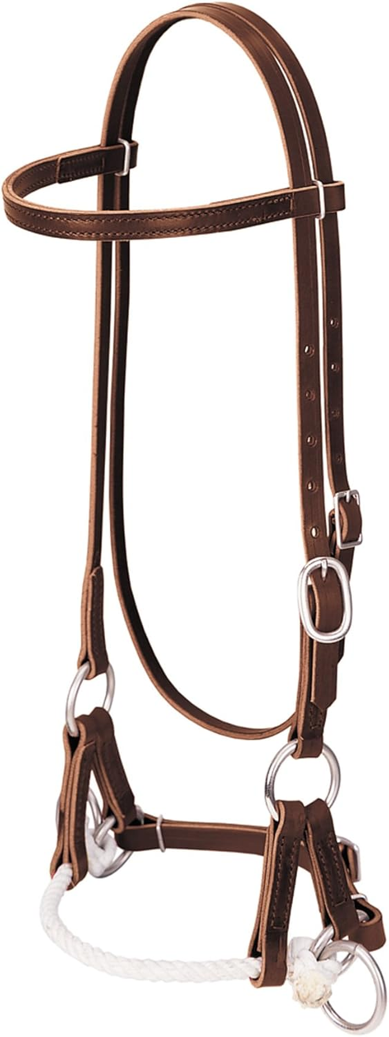 Weaver Leather Deluxe Latigo Leather Side Pull, Weaver Leather Deluxe Latigo Leather Side Pull, Single Rope, 10-0294, Burgundy, Average