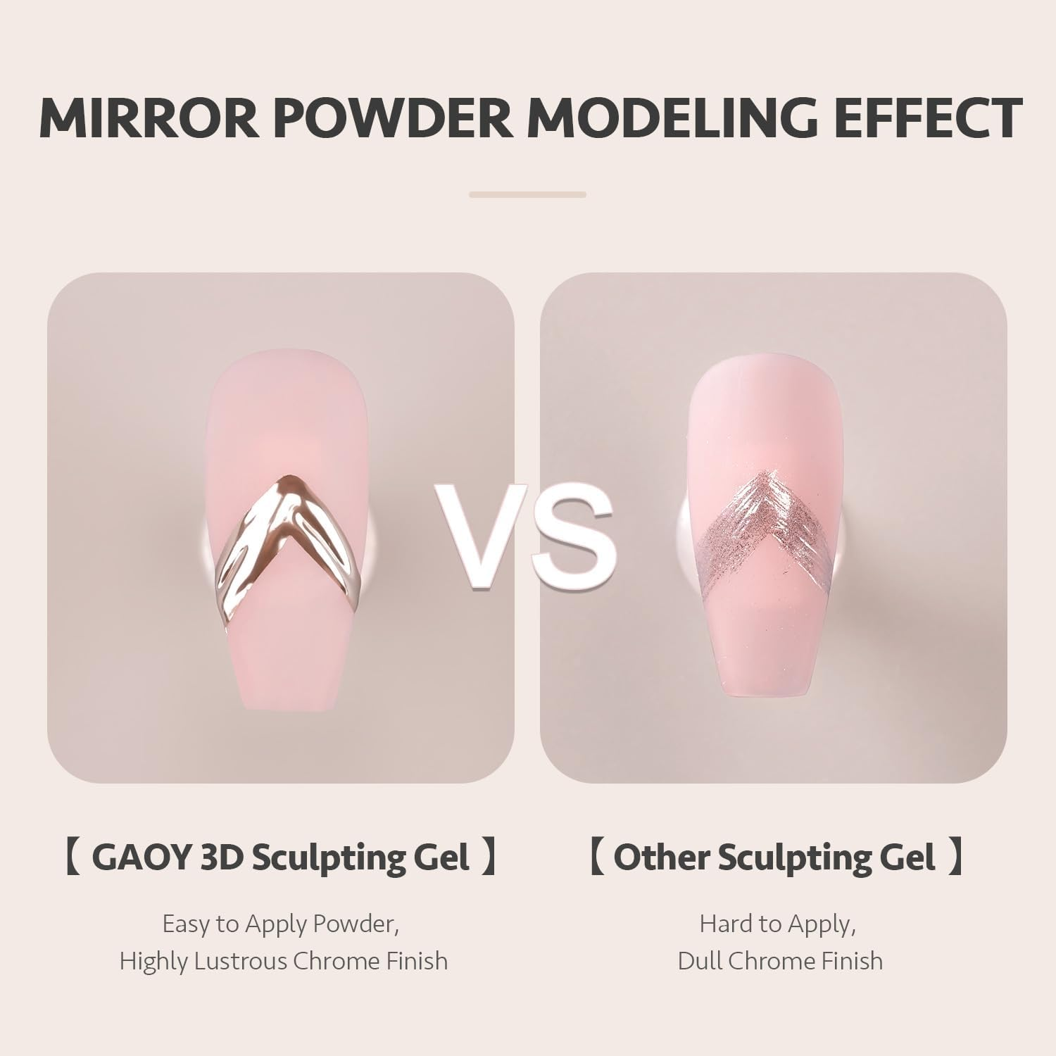 GAOY 3D Sculpting Gel for Nail Art, Semi-Solid Modeling Gel for Rubbing Chrome Nail Powder, Sticking Rhinestones and Painting, No Wipe image number 3