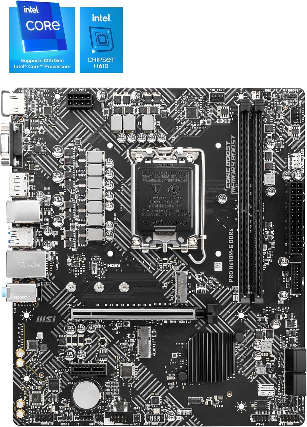 MSI S1700 Microatx PRO H610M-G DDR4 Motherboard image number 1