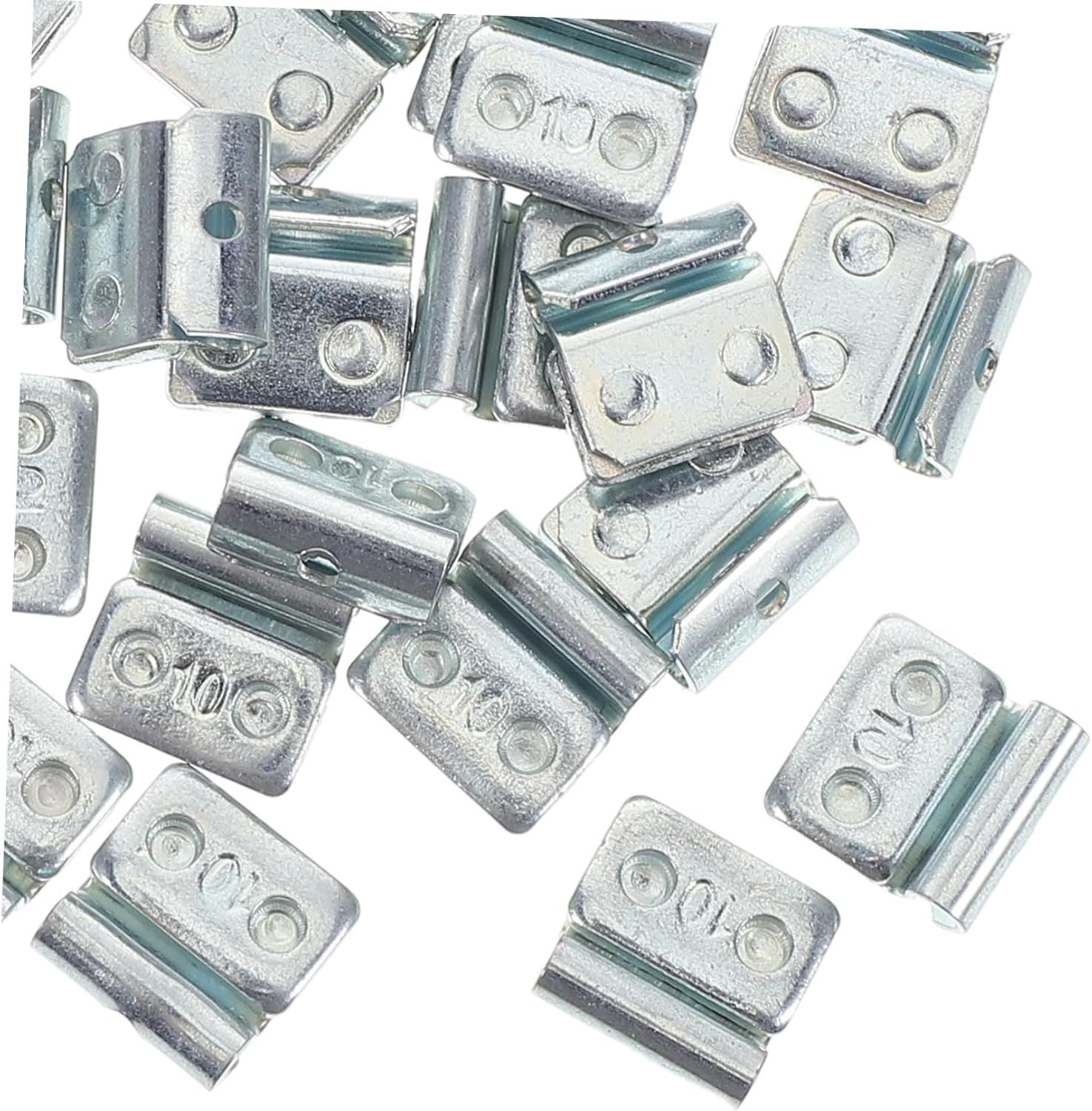 HOLIDYOYO Aluminum Alloy Clip-On Tire Weight Blocks 10G Small Mouth 100Pcs Heavy Duty Vehicle Wheel Balance Replacement Accessories for Car Tire Supplies image number 2