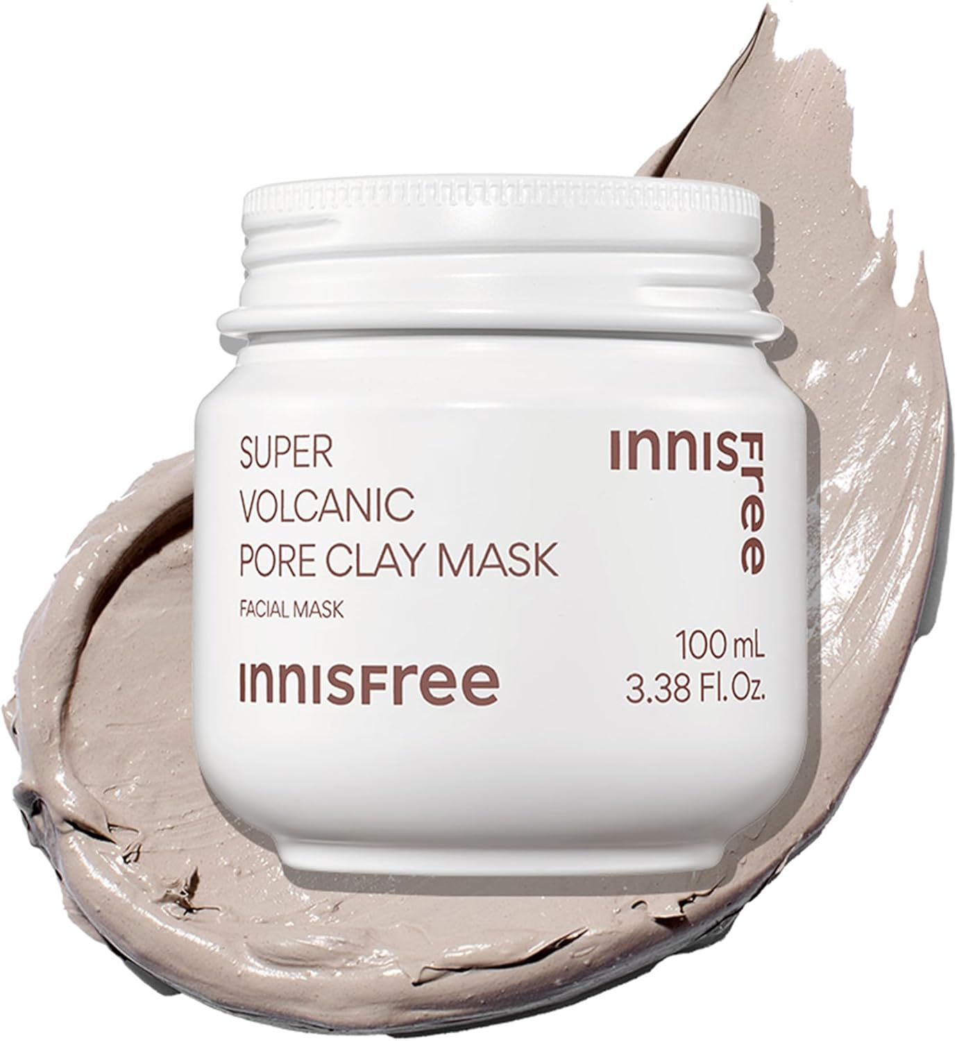 Innisfree Super Volcanic Pore Clay Mask, Korean Pore Clearing Clay Mask with Volcanic Clusters and AHA image number 2