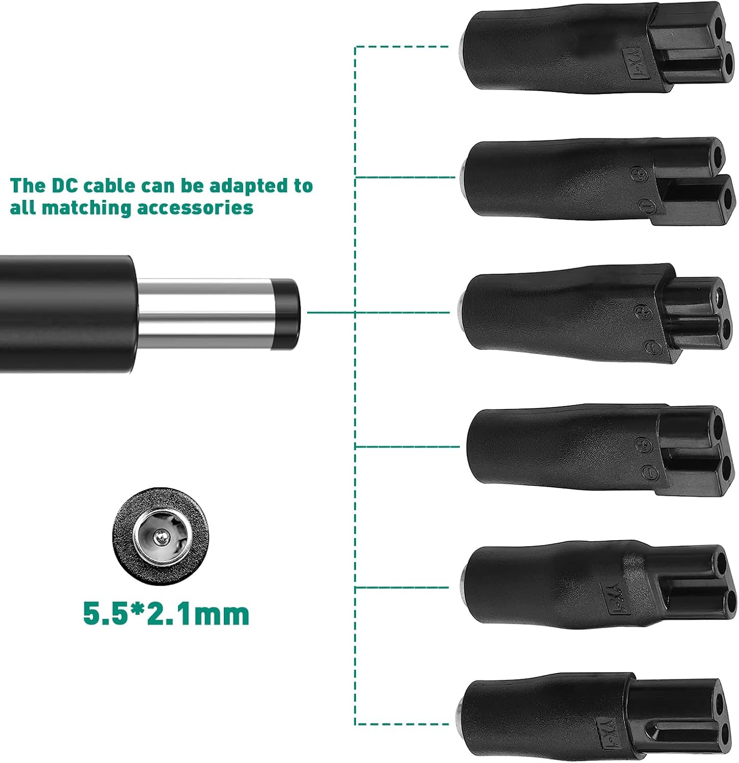 GDWD 5V USB Shaver Charger for Shaver, 7 Plug Multifunctional Power Supply Replacement USB Adapter Set for Electric Hair Clipper, Shavers, Table Lamp, Cosmetic Instrument, Air Purifiers image number 1