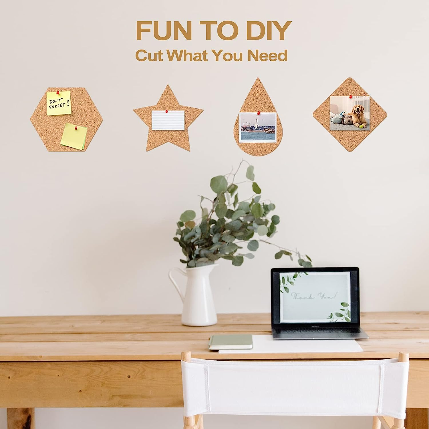 Origreen Cork Board Bulletin Board Roll, 3Mm Thick Self-Adhesive Cork Rolls, 40X246Cm Corkboards for Wall, Office, Home, Kitchen, Poster Pin Board Ideal for DIY (1/8" Thick, 97"X16", Au) image number 3