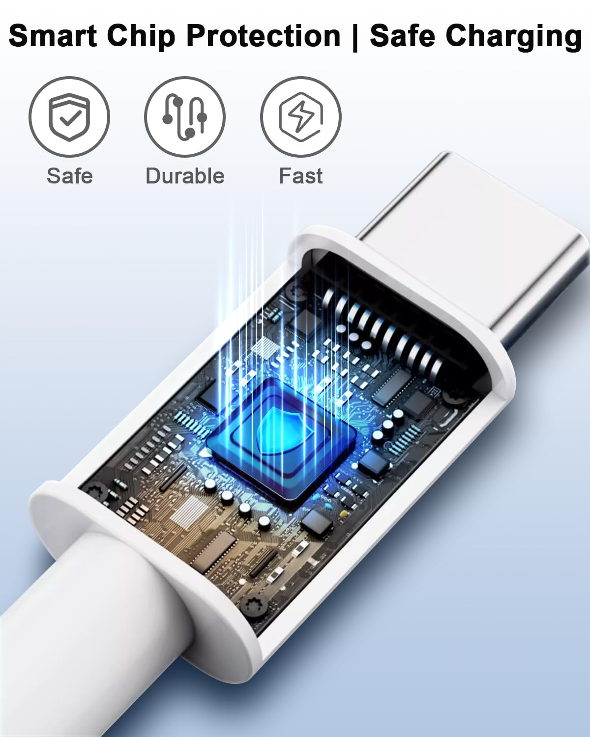 [2-Pack] USB C to USB C Cable 1M - 60W Fast Charging Cord for Iphone 15/16, Macbook, Ipad, Galaxy S25/S24/S23, Pixel, Chromebook, Dell, Switch image number 2