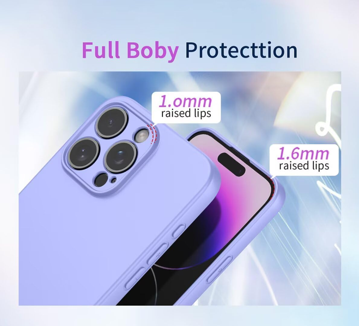 COMAKU Case for Motorola Moto G56 5G, with Camera Soft TPU Silicone Protection Cover with Shockproof Bumper - Purple image number 6