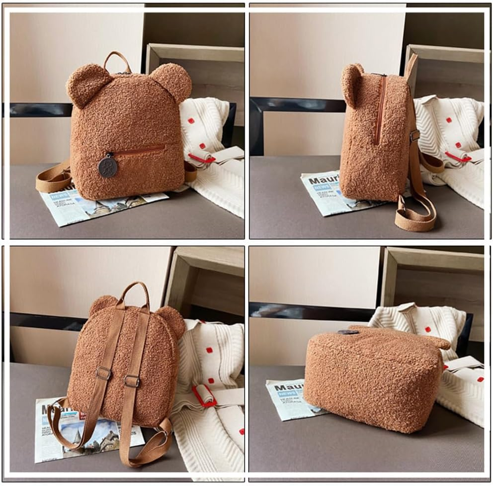 WUISOLQP P Teddy Toddler Bag Personalised Backpacks Comfortable Nursery Bag Personalised Toddler Girls Mini Backpack For image number 2