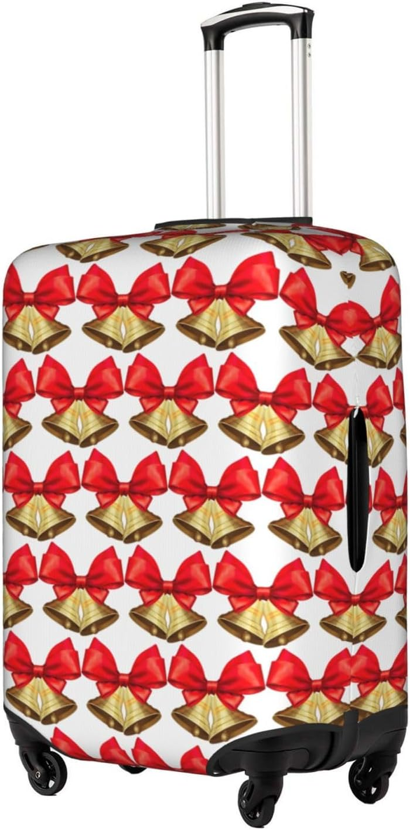 Pulaif Yellow Sunflowers Travel Box Protective Cover,Travel Luggage Cover,Suitcase Protector Fits 18-32 In,Suitcase Cover, Christmas Bells, Small image number 3