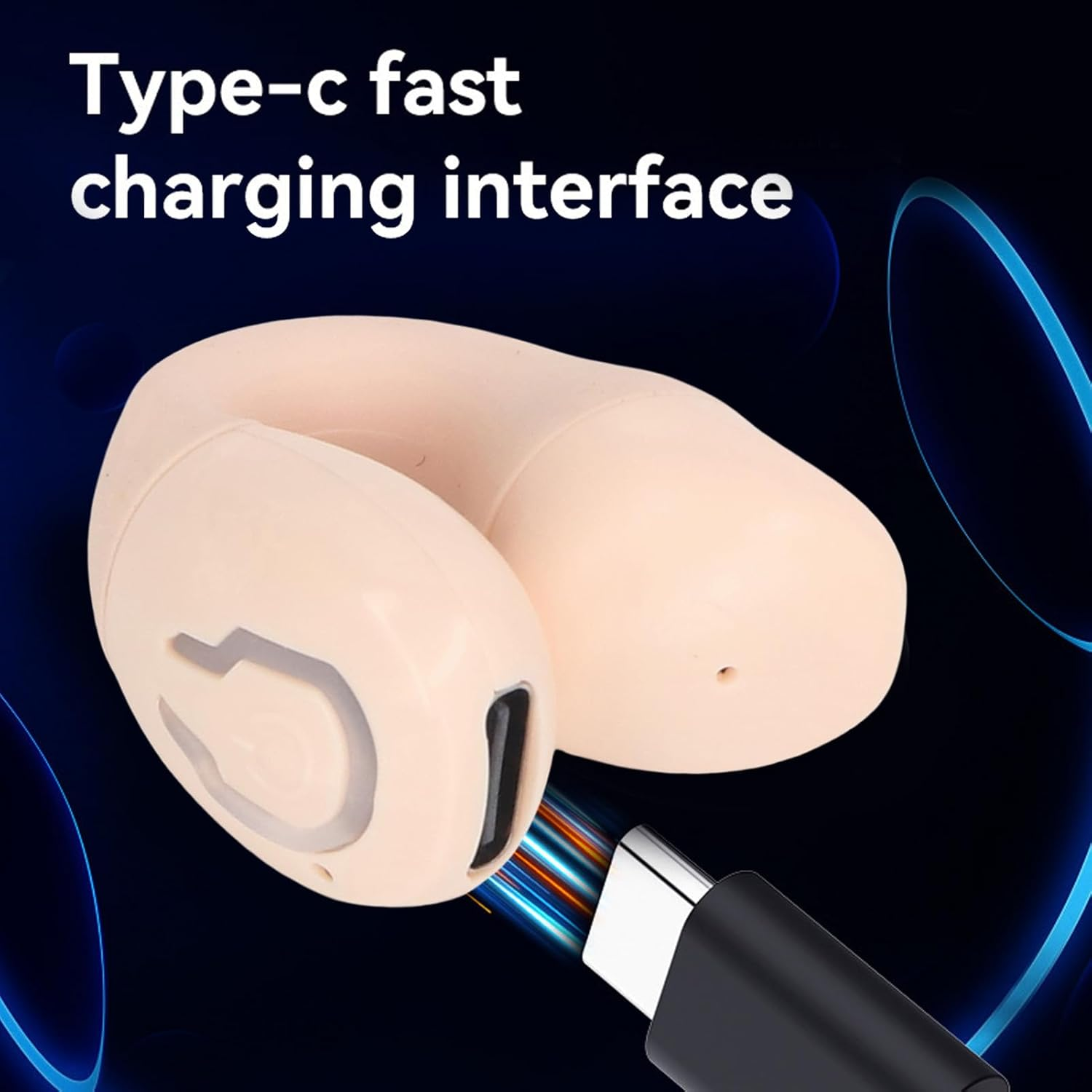 ASHATA Bluetooth Single Ear Deep Bass Sound Clip on Earbuds, Open Ear Earbuds Lightweight Comfort Clip Wireless Earbuds, Bluetooth Headphones Sport Headphones for Workouts, Running (Skin Color)