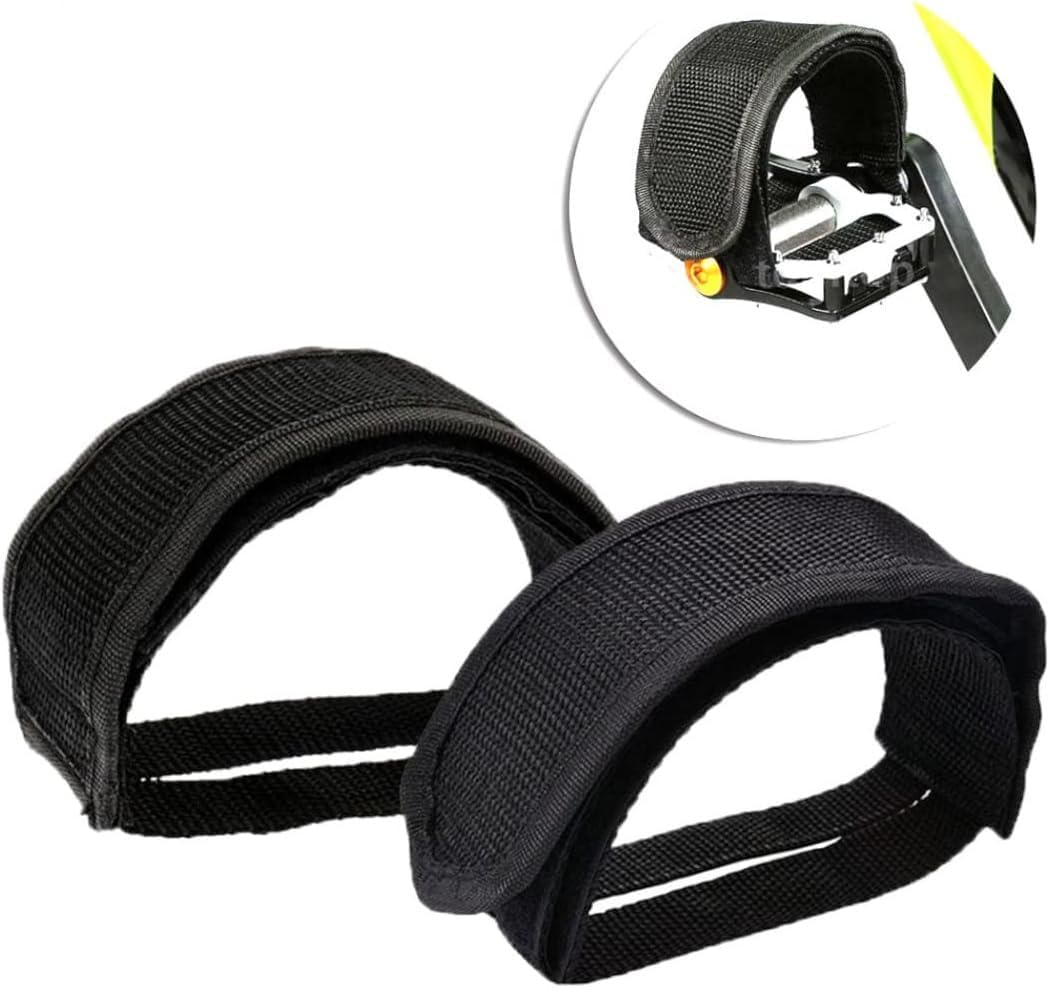 1 Pair Bike Pedal Strap Toe Clips Straps Tape Adjustable Anti-Slip Double Adhesive Bicycle Feet Straps image number 2