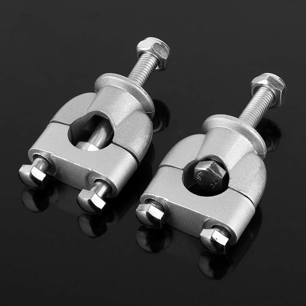 Silver Handle Motorcycle Riser Pair 7/8' 22Mm Handle Mount Mounting Riser Clamp - Handlebar Accessories