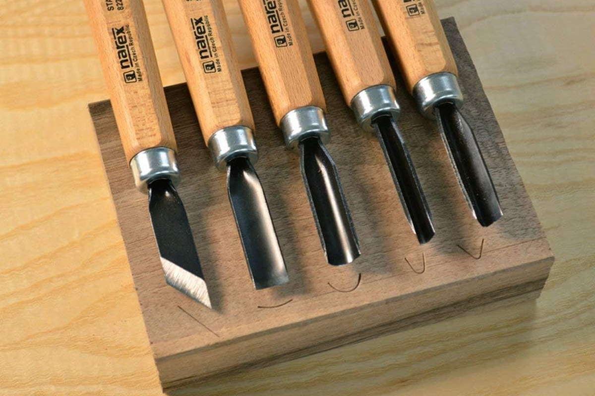 Narex Starter Wood Carving Chisel Set with Block of Wood, 5 Pcs image number 1