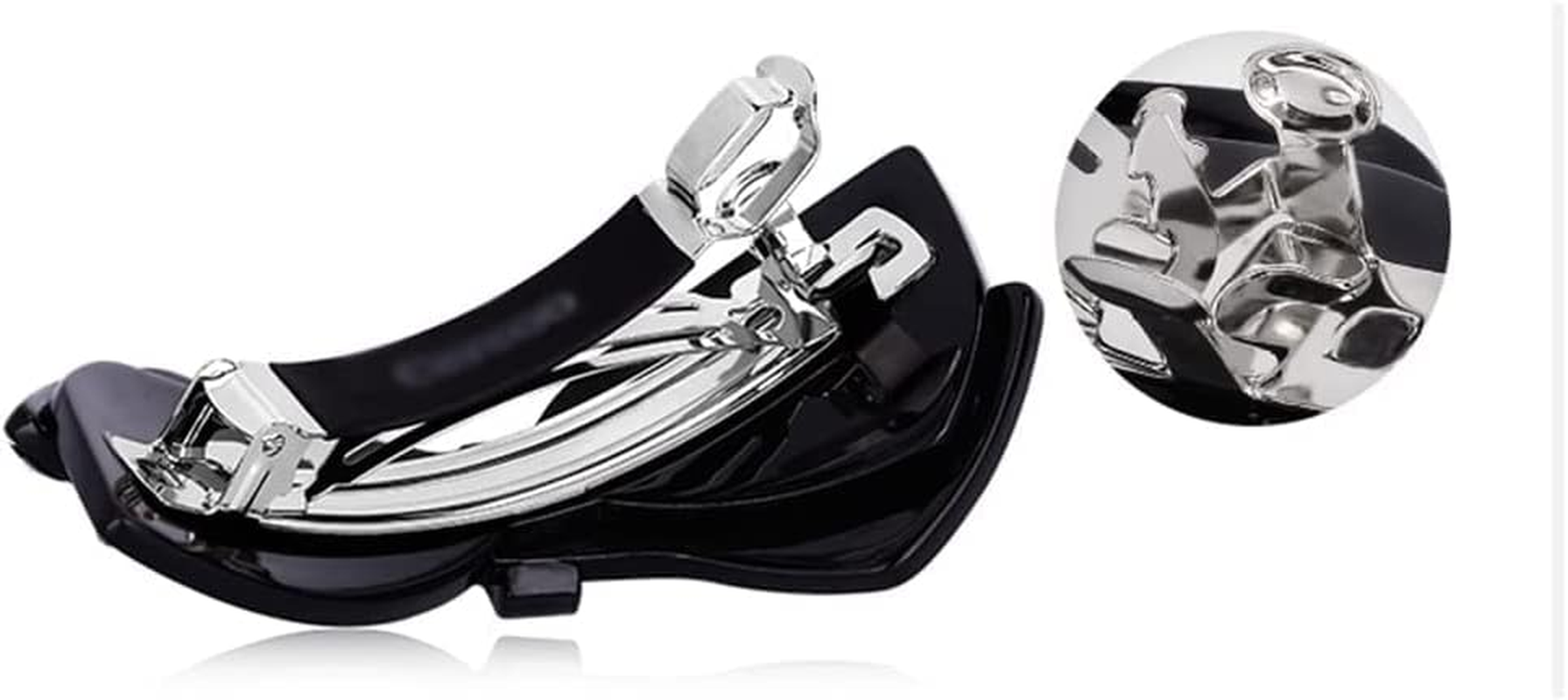 Crystal Hair Accessories,Clips Hairpins,Clip Plate,Black Diamond Series Bow Black Diamond Hairpin Elegant Horizontal Clip Female Hair Accessories on the Back of the Head (Color : A, Size : 8.8 * 4Cm) image number 5