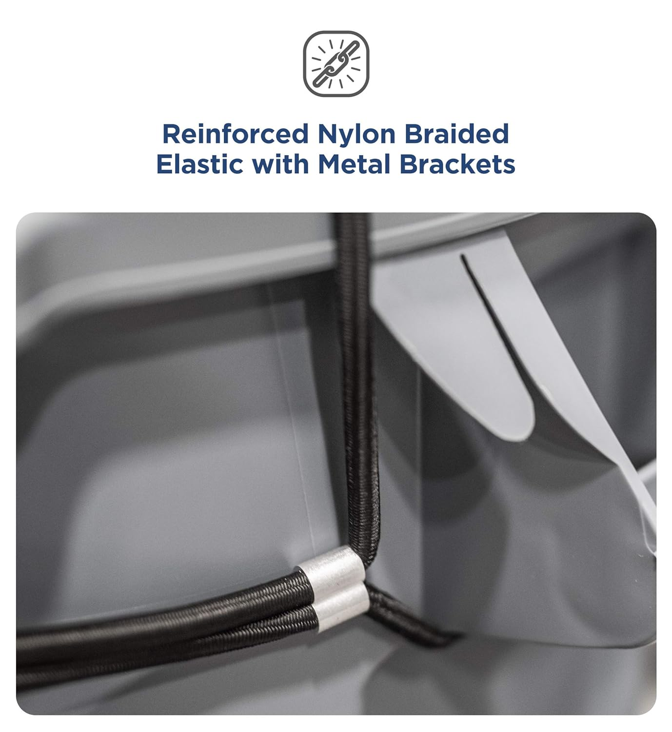 Encased Extra Large Trash Can Lock for Animals/Raccoons, Bungee Cord Heavy Duty Extra Large Outdoor Garbage Lid Lock (Fits 50-96 Gallon Trash Can) image number 2