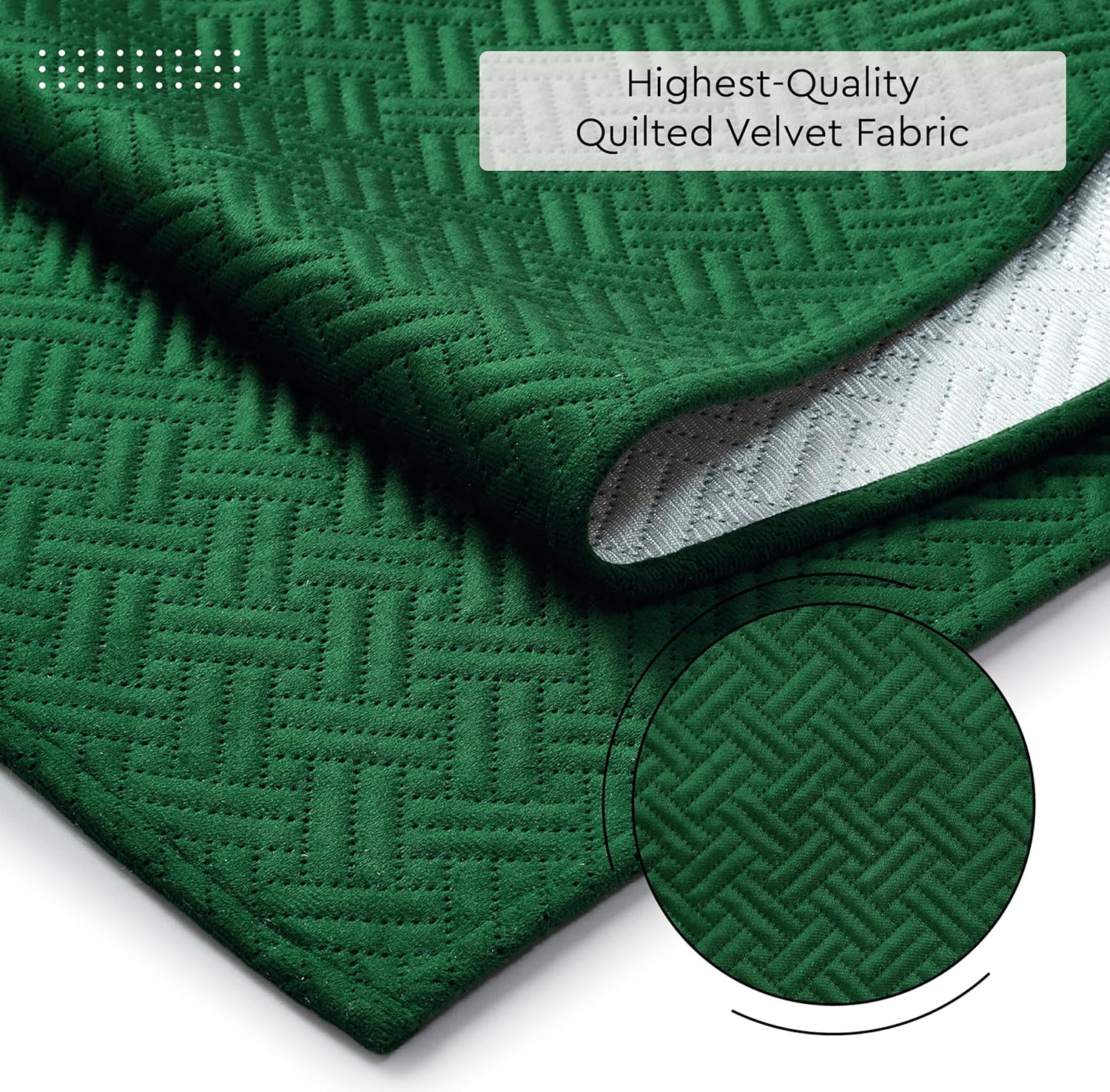 Encasa Dining Table Runner for 4 to 6 Seater | Forest Green Quilted Velvet | 32X150 Cm | Machine Washable image number 4