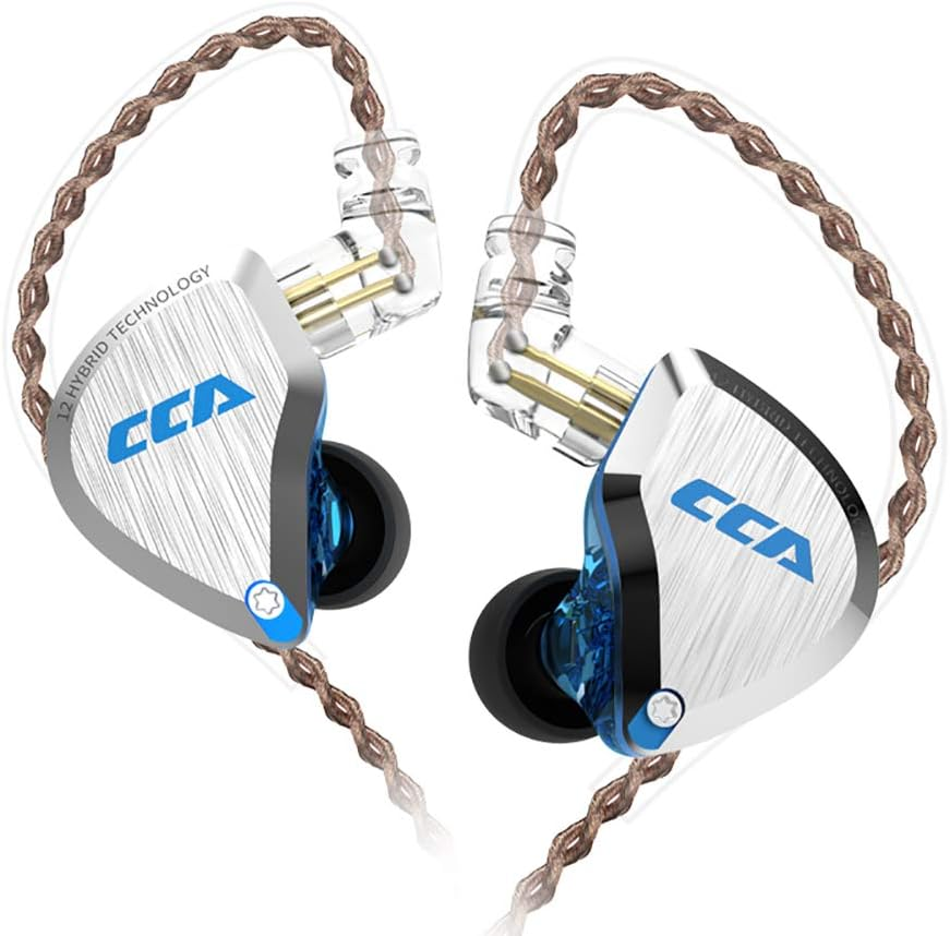 CCA C12 In-Ear Monitors, 5BA+1DD Hybrid Hifi Stereo Noise Isolating IEM Wired Earphones/Earbuds/Headphones with Detachable Tangle-Free Cable 2Pin for Musician Audiophile (Without MIC, Amber Gold) image number 6
