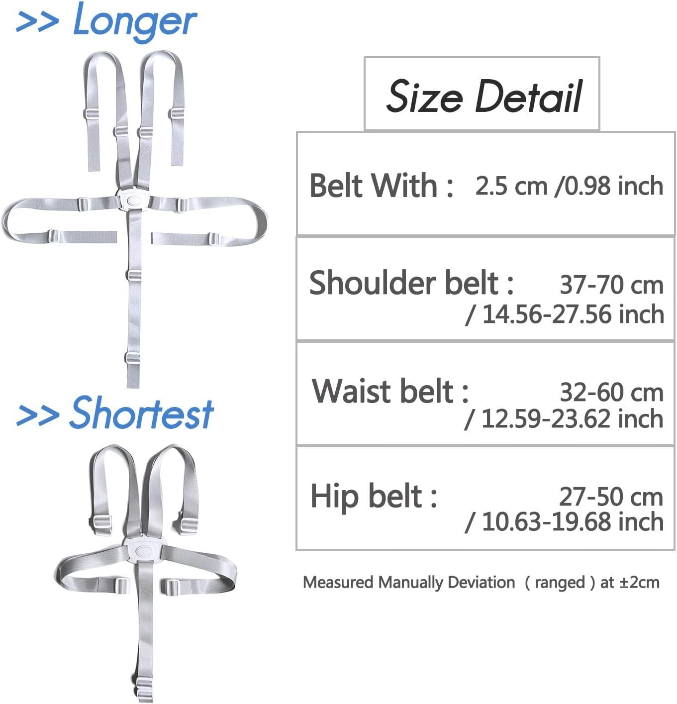 High Chair Straps, Straps for High Chair, Replacement Harness Straps for Most 5 Point High Chairs, Replacement High Chair Belt image number 1