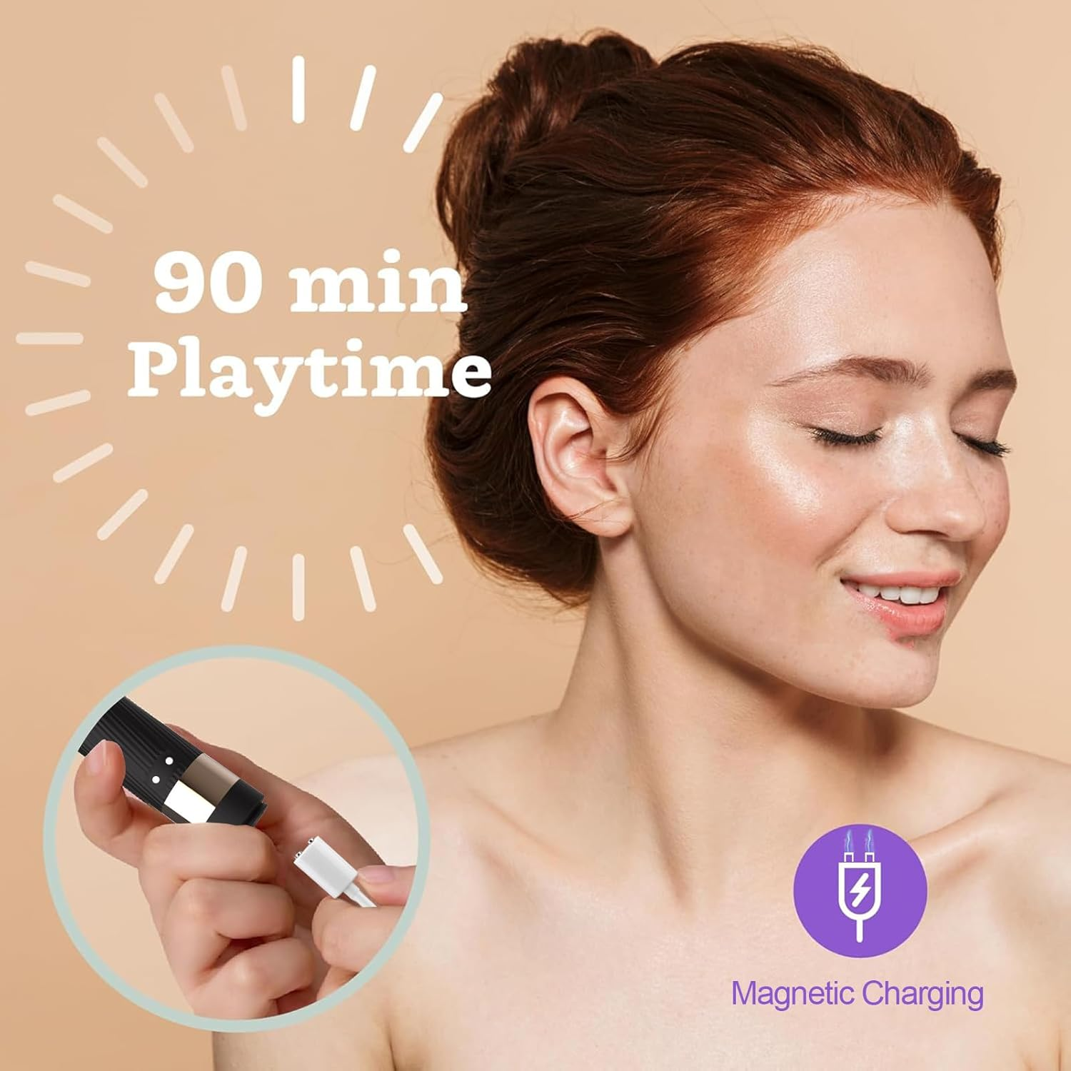 G Spot Bullet Vibrator for Women,Waterproof Adult Sex Toys Nipple Clitorals Stimulator with 10 Vibrating Modes Full Silicone Rechargeable Mini Vibrators image number 2