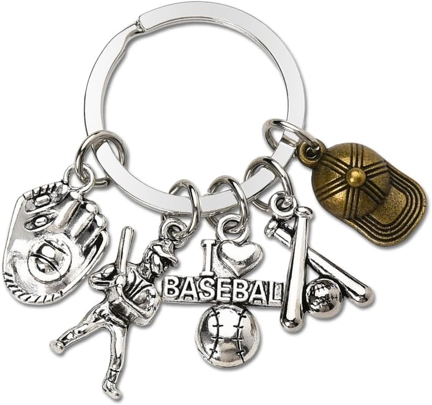 Baseball Birthday Gifts for Grandson Son Graduation Gifts for Boys Nephew Baseball Player Sports Team Gift Keychain for Men Trainer Coach Thank You Presents for Coach Softball Bag Charms for Backpack