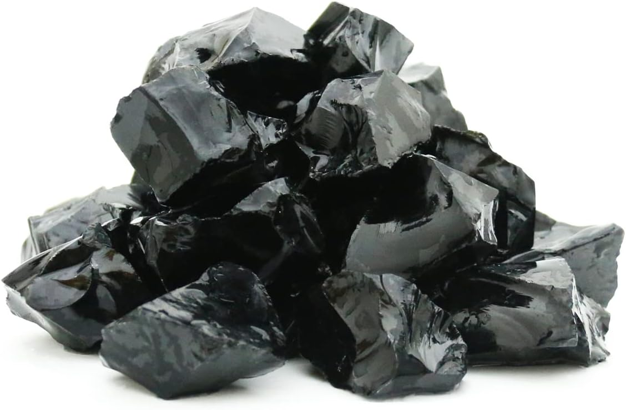 Black Obsidian Crystal Rocks, Black Stones Bulk for Wicca, Reiki, and Energy Healing Crystals, Witchcraft Supplies, Rocks for Tumbling, Calcite Crystal, Hypnotic Gems(1 Lb) image number 6