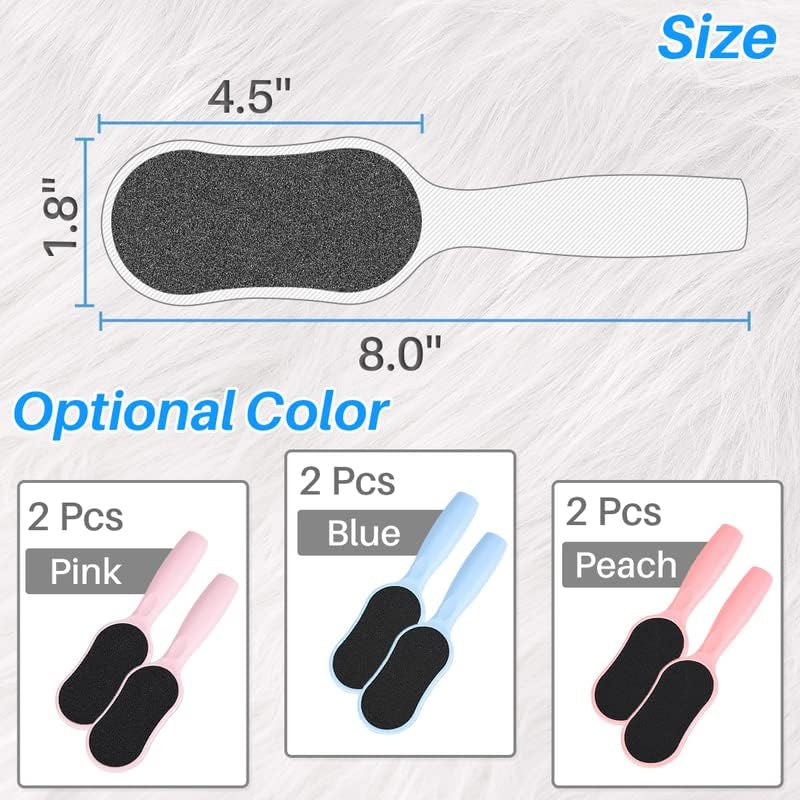 Kalevel Plastic Foot Rasp Foot File Scrubber Pedicure Scrub Brush Foot File Callus Remover Hard Dead Skin Scrubber for Dry Cracked Heel 2 Pcs Peach image number 6