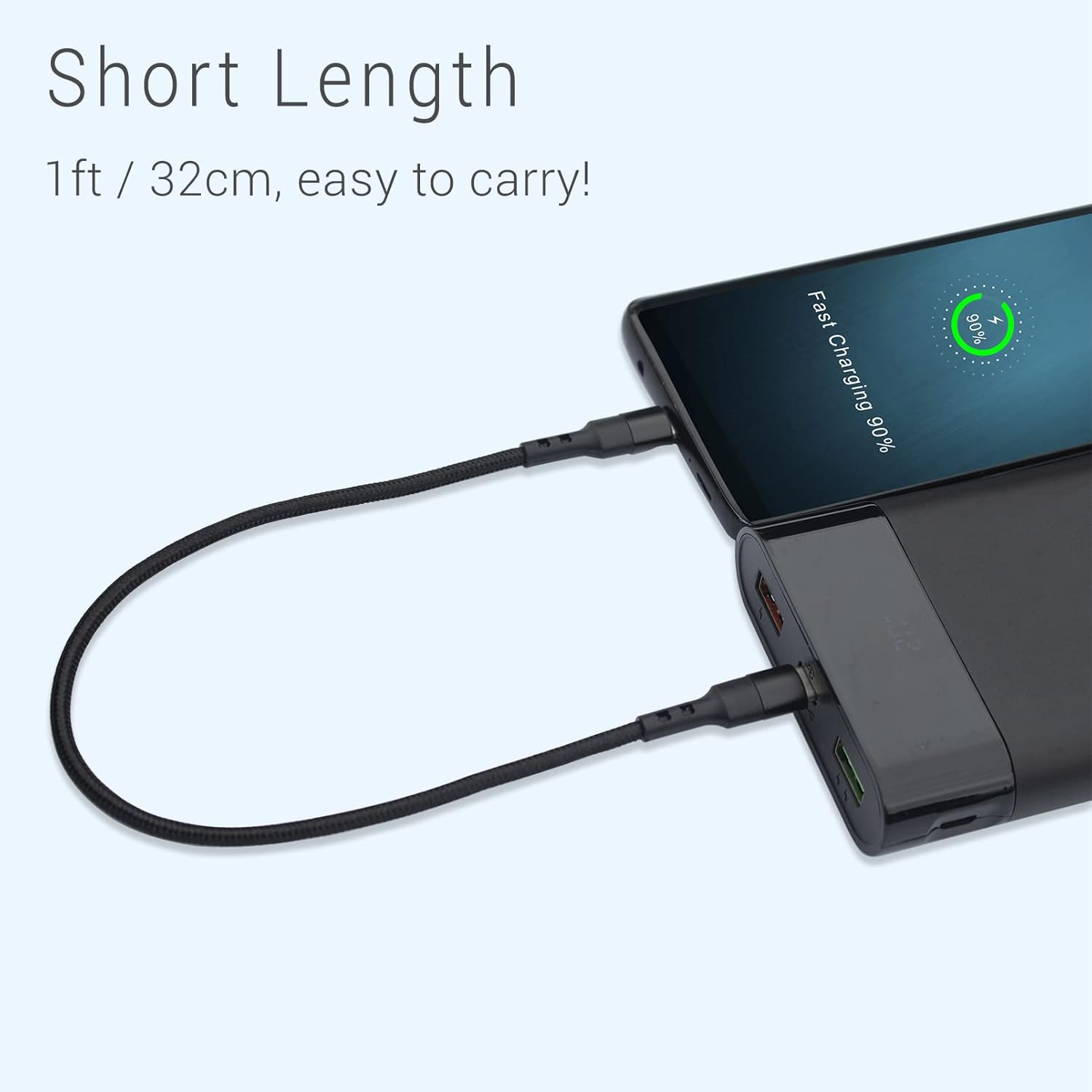 USB C to USB C Cable 1FT, 3-Pack 12 Inch 20V 3A Type C PD Fast Charging Cord Compatible with Samsung Galaxy S20/S9 Ultra Note 20, Pixel 4/3 XL, Macbook Air Ipad Pro 2020 image number 5