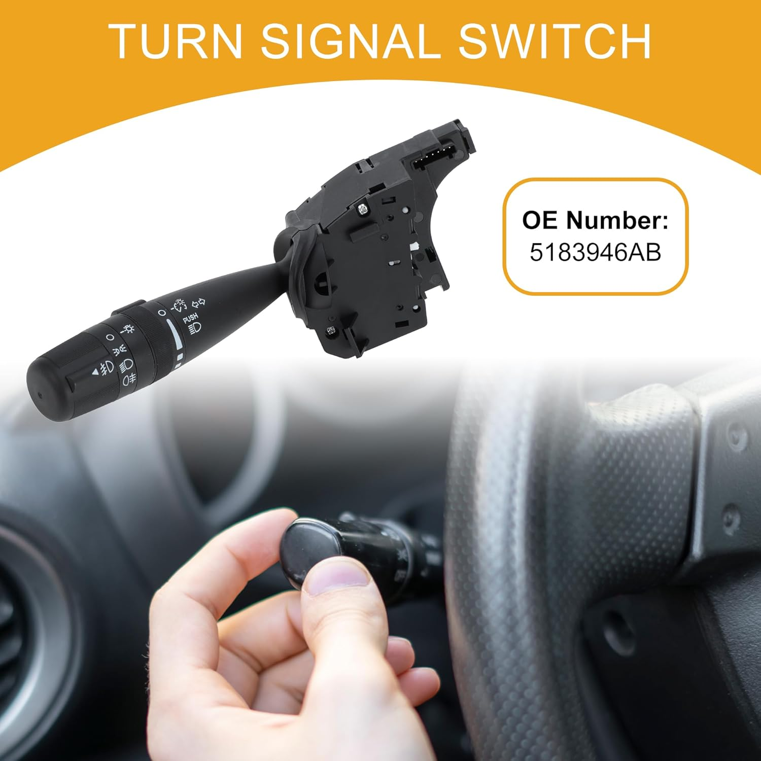 X AUTOHAUX Steering Column Turn Signal Switch Lever No.5183946Ab Multifunction Combination Switch for Dodge Avenger Caliber Journey image number 4