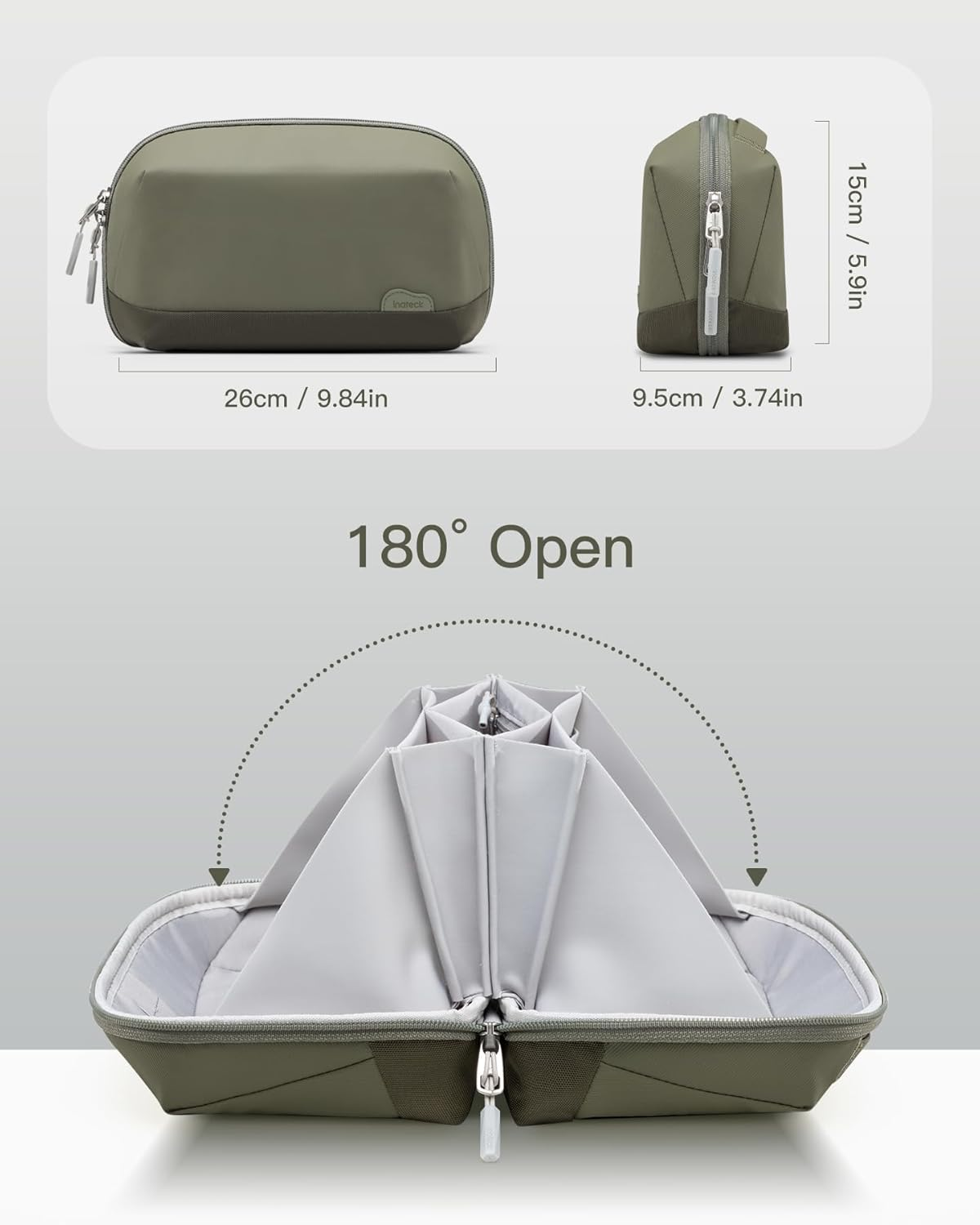 Inateck Electronics Organizer, Splash-Resistant Travel Accessory Handle Bag - Aurora image number 6