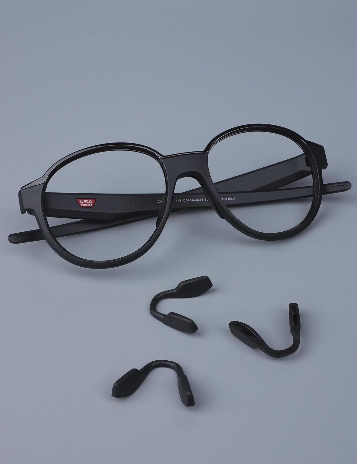 OWORK 3 Pairs Ultra Soft Silicone Sunglass Nose Pads for Oakley Coinflip Oo4144/Hex Jector Ox8032/Metalink Ox8153/Activate OX8173, Push-In Anti-Slip Glasses Nose Piece Replacement Kit Black