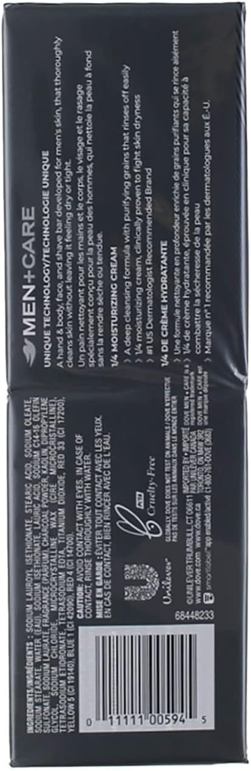 Dove Men+Care Elements Body and Face Bar Charcoal + Clay 4 Oz 6 Bars