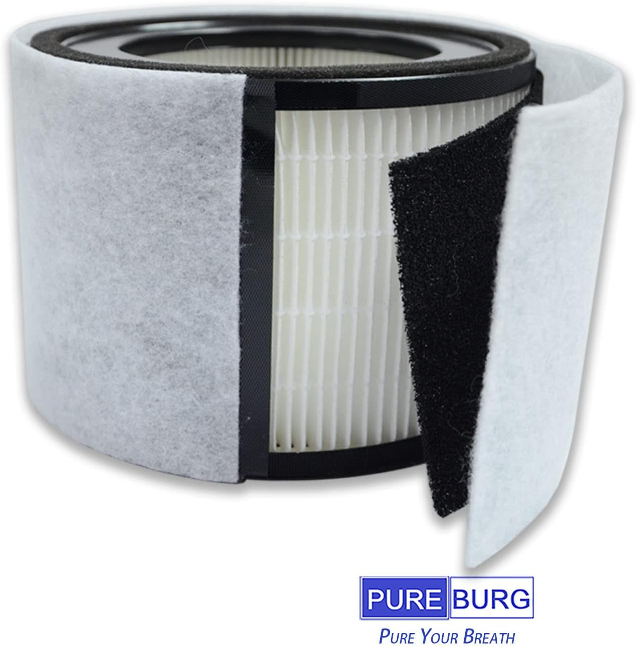 PUREBURG Replacement True HEPA Filter Set Compatible with Trusens Z-2000 Z2000 Z-2500 Air Purifier,2-Pack H13 3-Stage Filtration Activated Carbon Medium Room