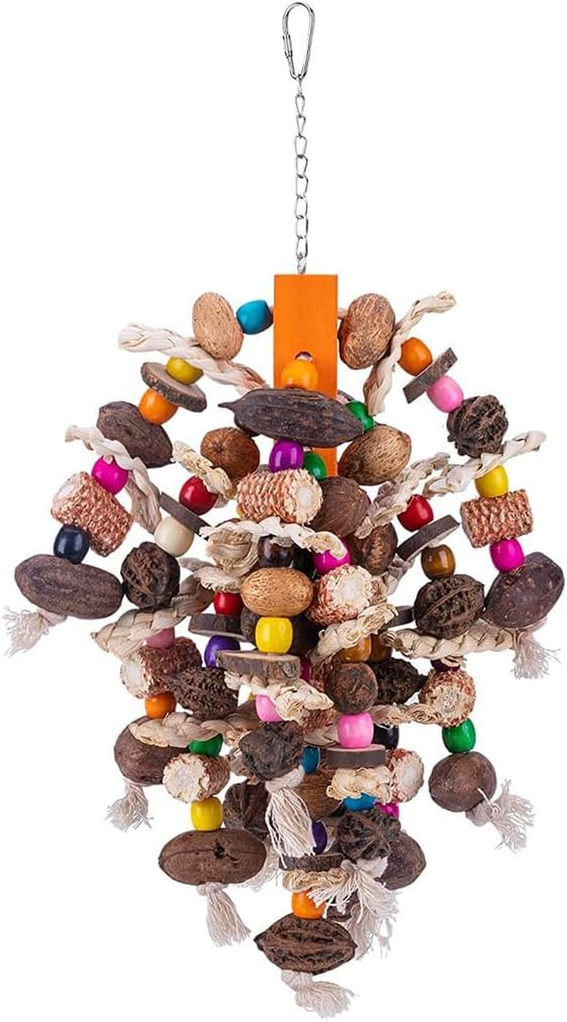 AIMALL 1Pc Parrot Toy Colorful Corn Cob and Fruit String, Large Parrot Chewing Toy for Macaw, African Grey, Cockatoos, and Other Medium Birds, 19.68Inch image number 4