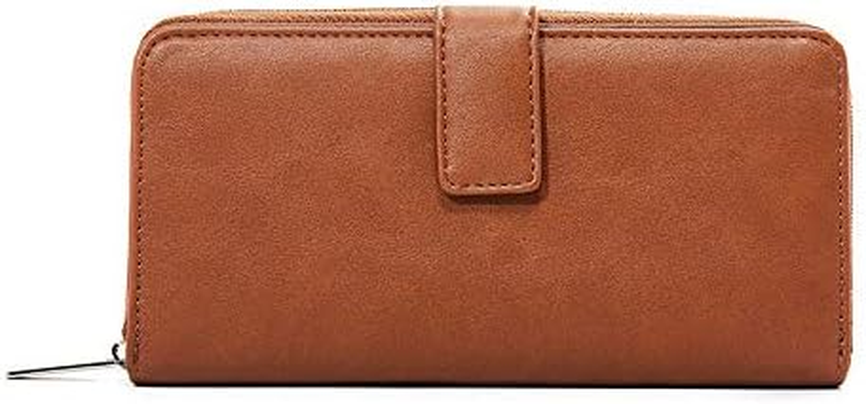 Travel Wallet Passport Holder Phone Pocket Leather Handbag Large Capacity Card Case Flip Layer Zipper Pocket image number 1