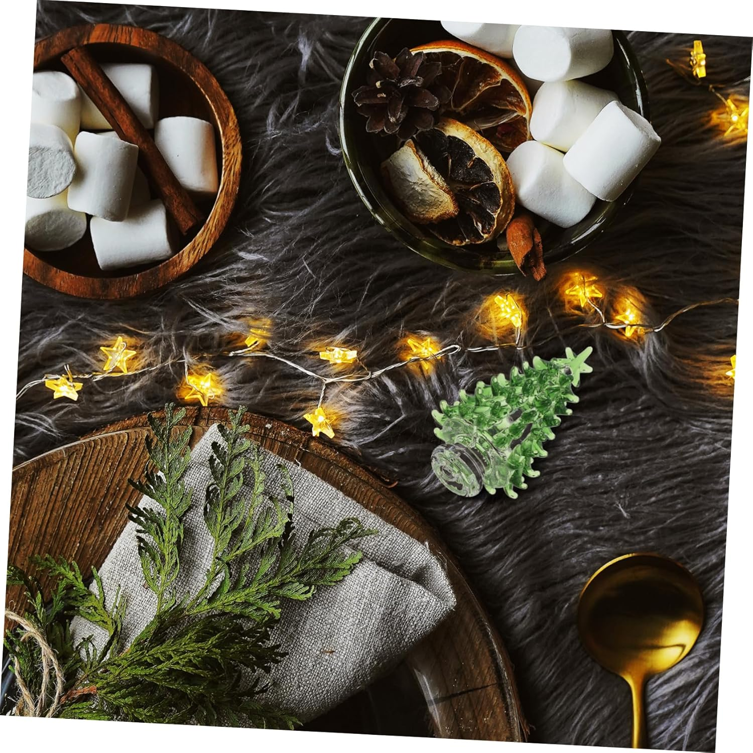 Green Mini Crystal Xmas Tree Desktop Christmas Tree Ornament Festive Decor image number 2