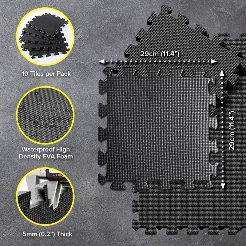 [40PCE] Handy Hardware Black EVA Mat, Durable, Non-Slip Surface for Home Gym, Yoga, and Exercise, Protects Floors and Provides Cushioning - Black (40PCE) image number 4