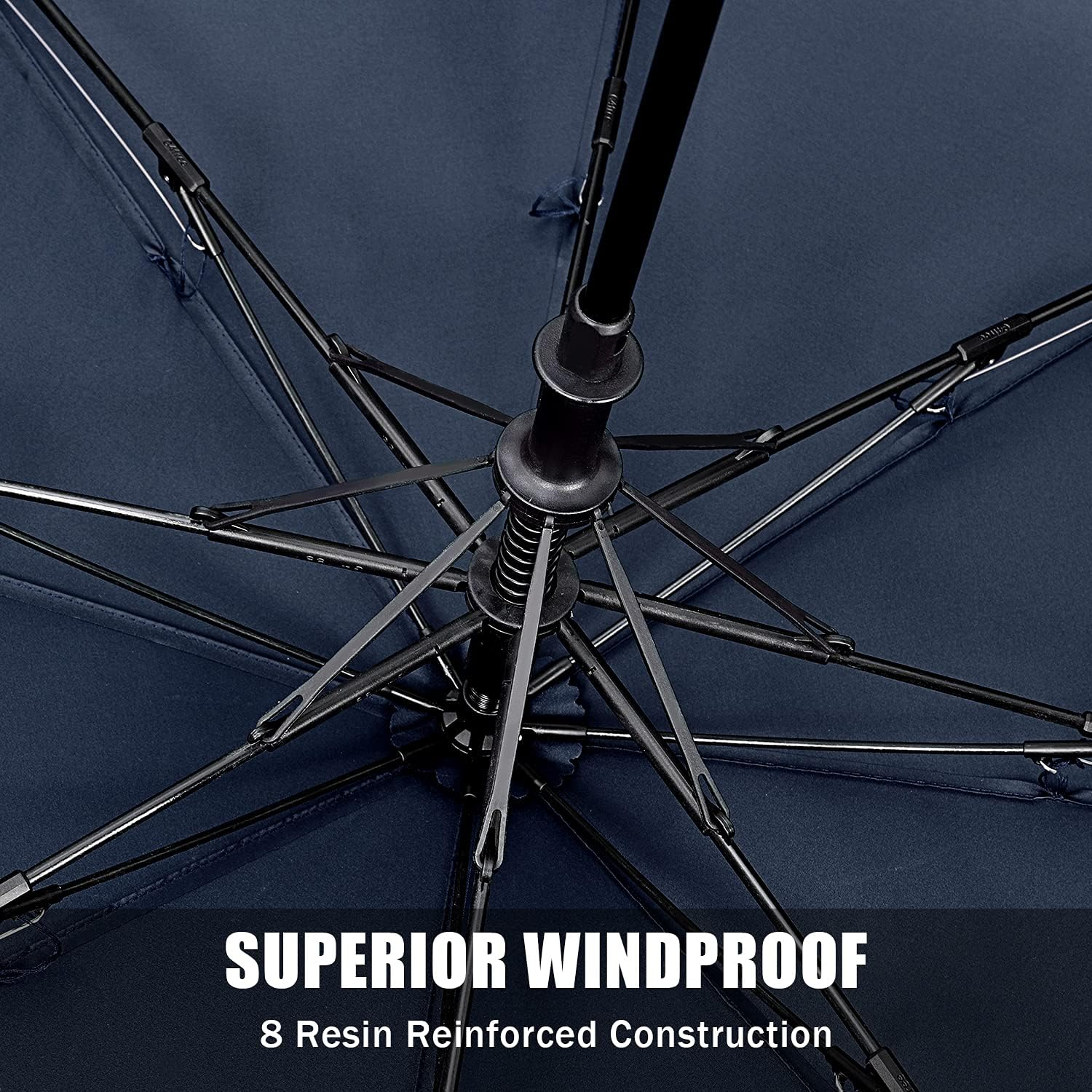 G4Free 62Inch Portable Golf Umbrella Automatic Open Large Oversize Vented Double Canopy Windproof Waterproof Sport Umbrellas(Blue/Navy) - Black image number 7