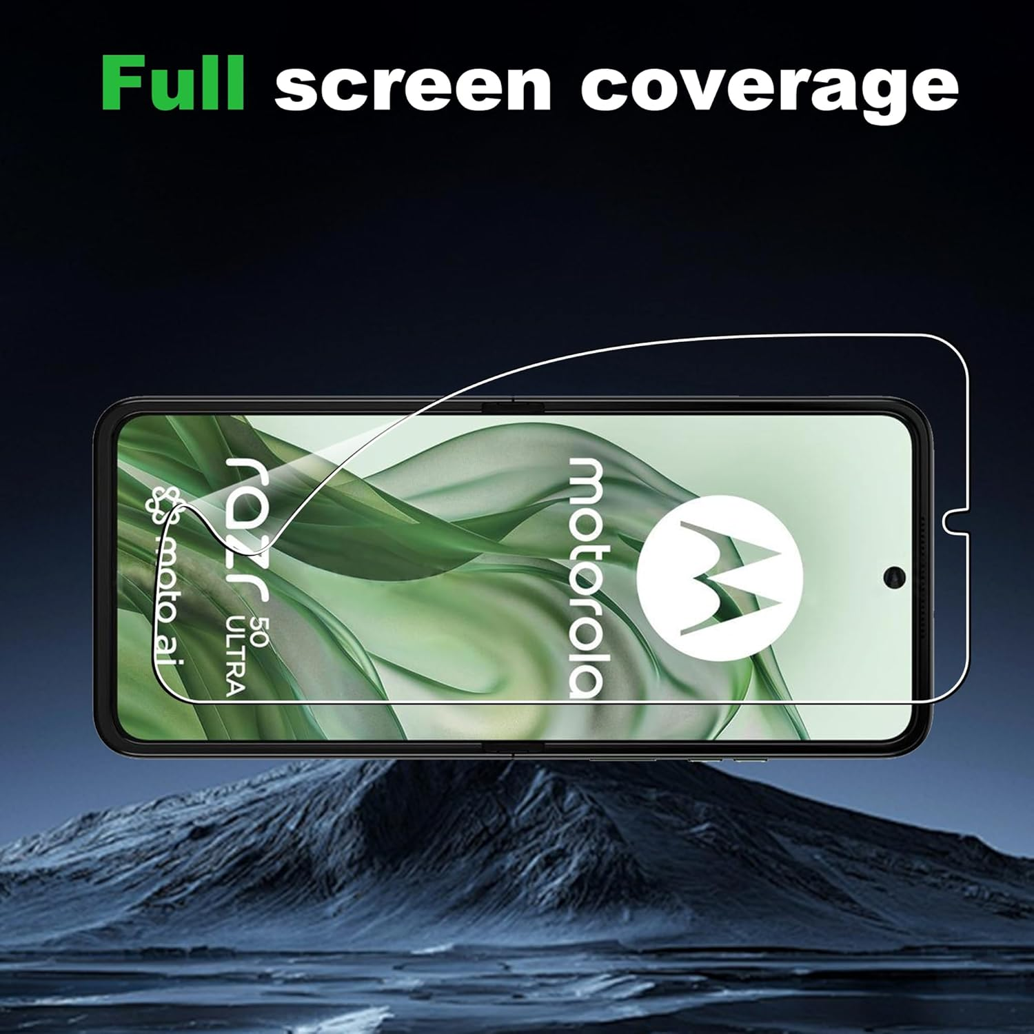 Rojeuinn Tempered Glass for Motorola Razr 50 Ultra 5G, Pack of 2 Soft Protective Film + 1 Piece Secondary Screen + 2 Pieces Tempered Glass for Rear Camera, HD Screen image number 5