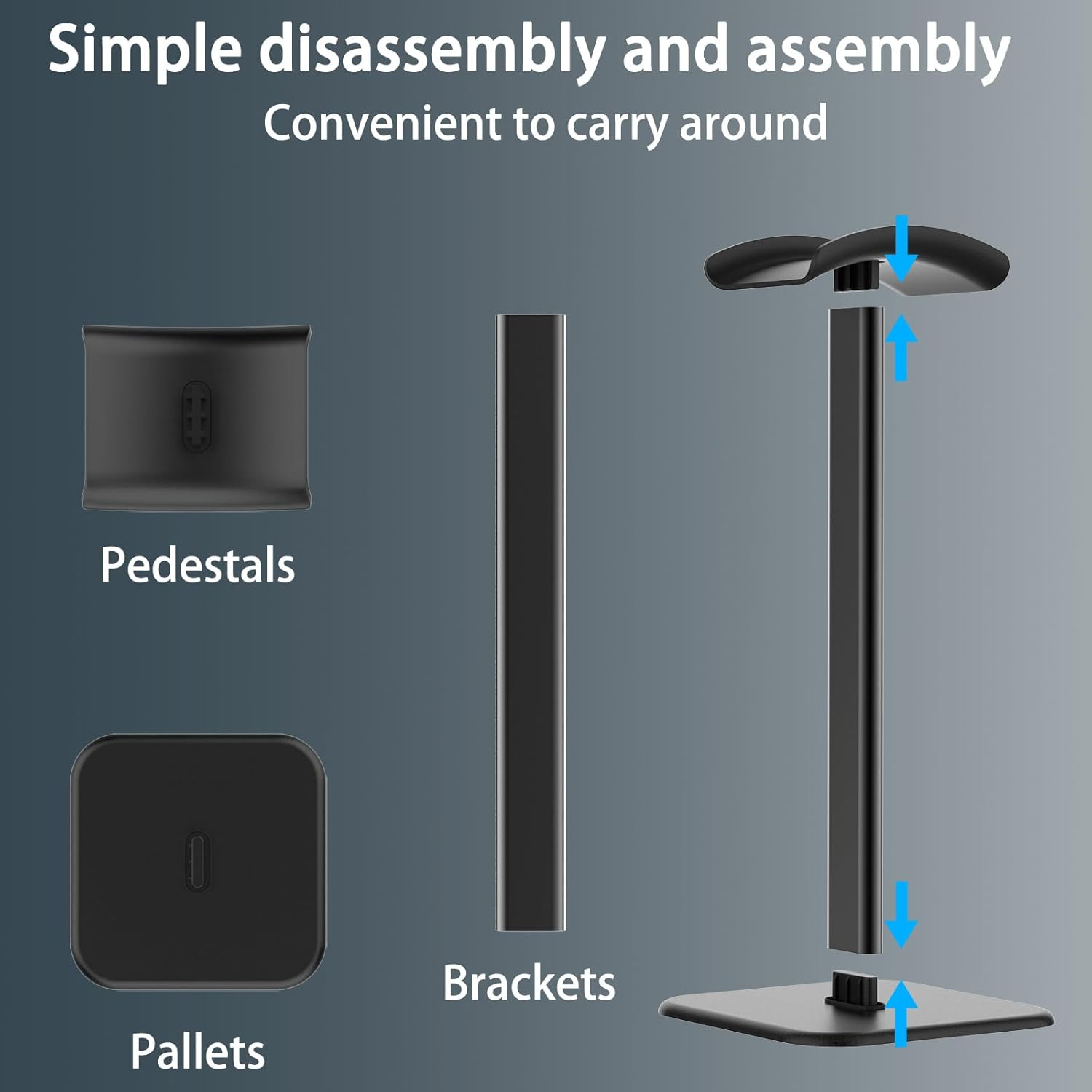 Ahonnpely Headphone Stand for Desk - Headset Stand with Aluminum Hanger, Headphone Holder for Airpods Max, Sony, Bose, Beats and More (Black) image number 3