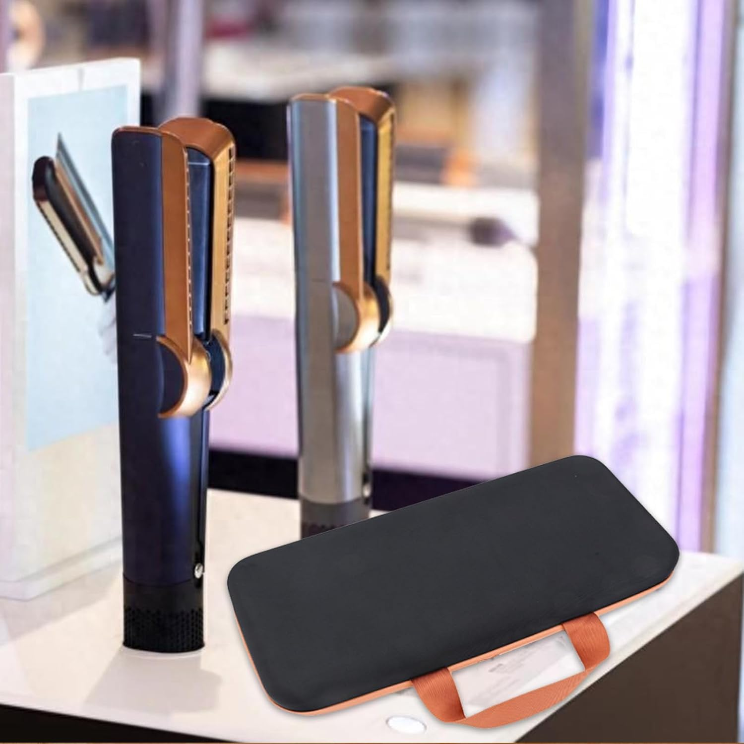 Hard Case for Dyson Airstrait HT01 Shockproof Waterproof Travel Bag with Mesh Pocket for Straightener Accessories (Grey) image number 6