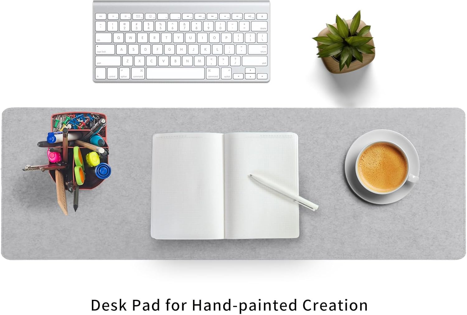 Dawntrees Felt Desk Pad,Keyboard Mat (35.5X12Inches),Large Felt Mouse Pad,Computer Desk Mat Xl,Desk Protector for Office (Light Gray) image number 2