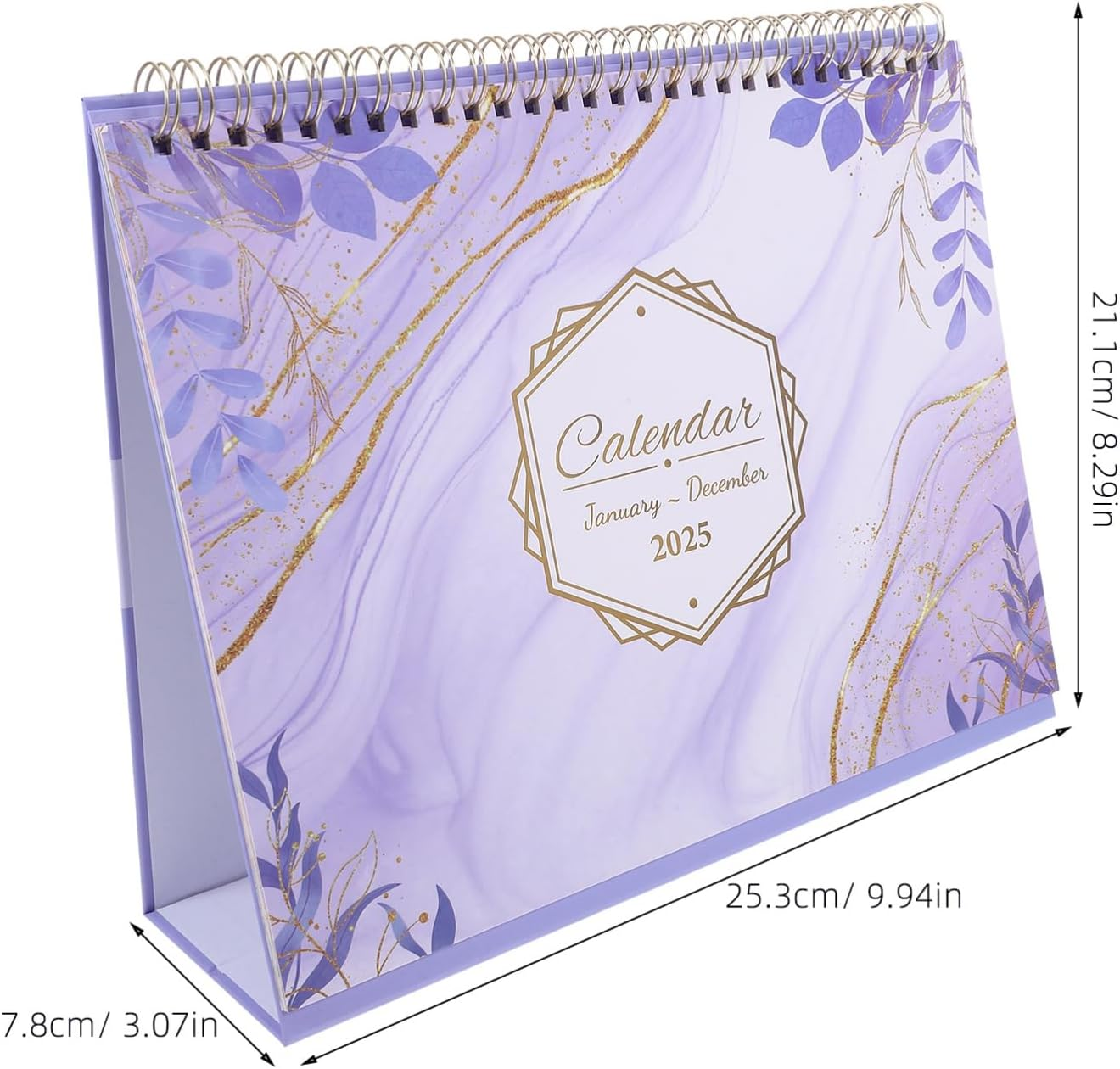 Tofficu Desk Calendar 2025 Runs from January 2025 until Dec. 2025, 18 Months Standing Flip Calendar Desktop Calendar for School, Home and Office Supplies Purple image number 6